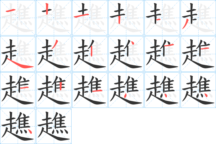 趭的筆順分步演示