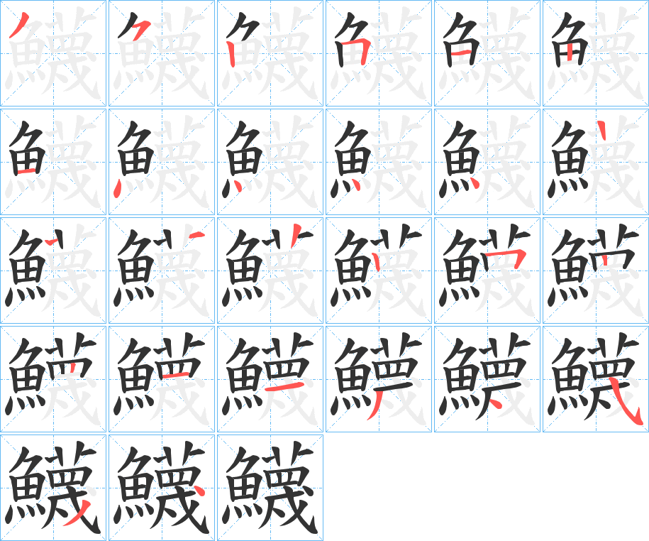 鱴的筆順分步演示